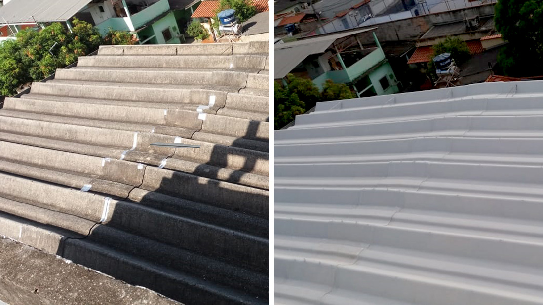 Manta Líquida Emborrachada Imperlast - antes e depois