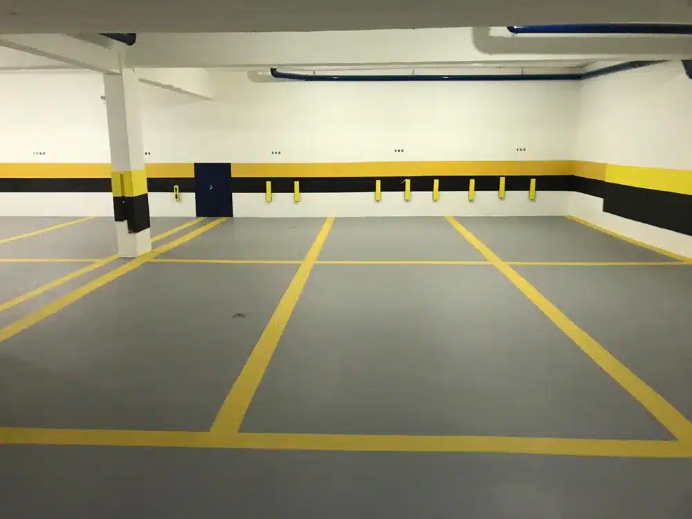 Vagas demarcadas no estacionamento do Edifício Zodíacos após aplicação do Parking 3.0